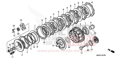 EMBRAYAGE XL650V1 de 2001